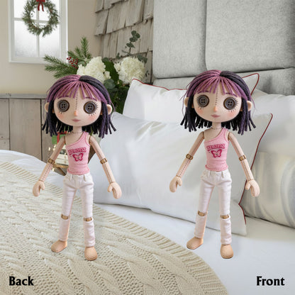 Personalized Cartoon Doll - Personalized Coraline Faux Fur Shaped Pillow