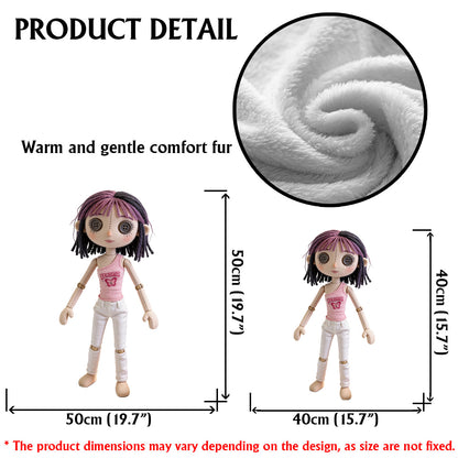 Personalized Cartoon Doll - Personalized Coraline Faux Fur Shaped Pillow