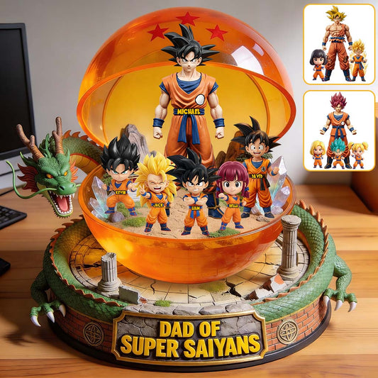 Best Dad Ever - Personalized Seven Balls Custom Shaped Acrylic Plaque