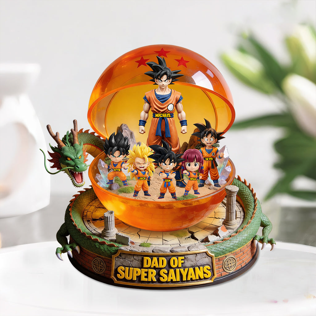 Best Dad Ever - Personalized Seven Balls Custom Shaped Acrylic Plaque