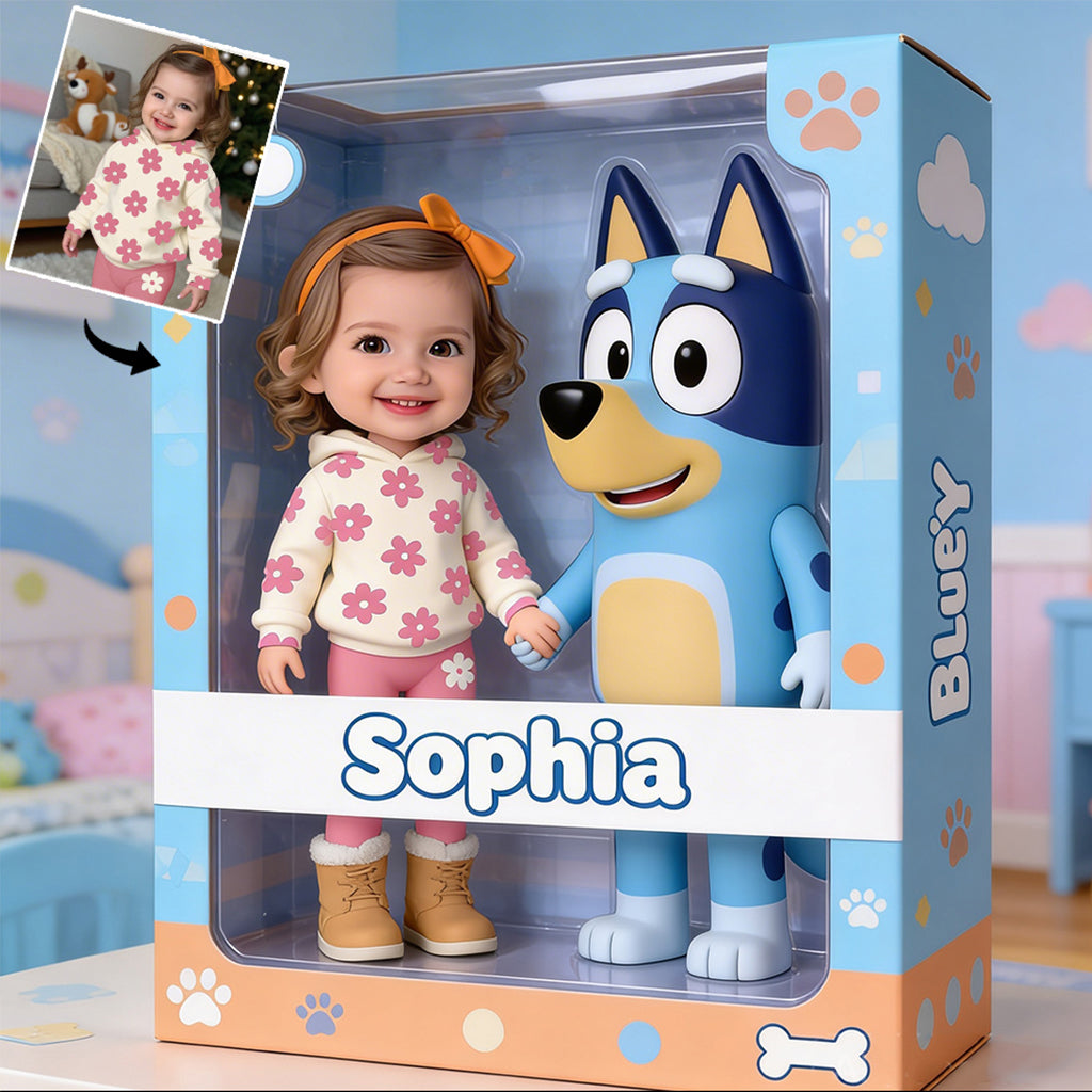 Custom Any Photo - Personalized Blue Dog Custom Shaped Acrylic Plaque