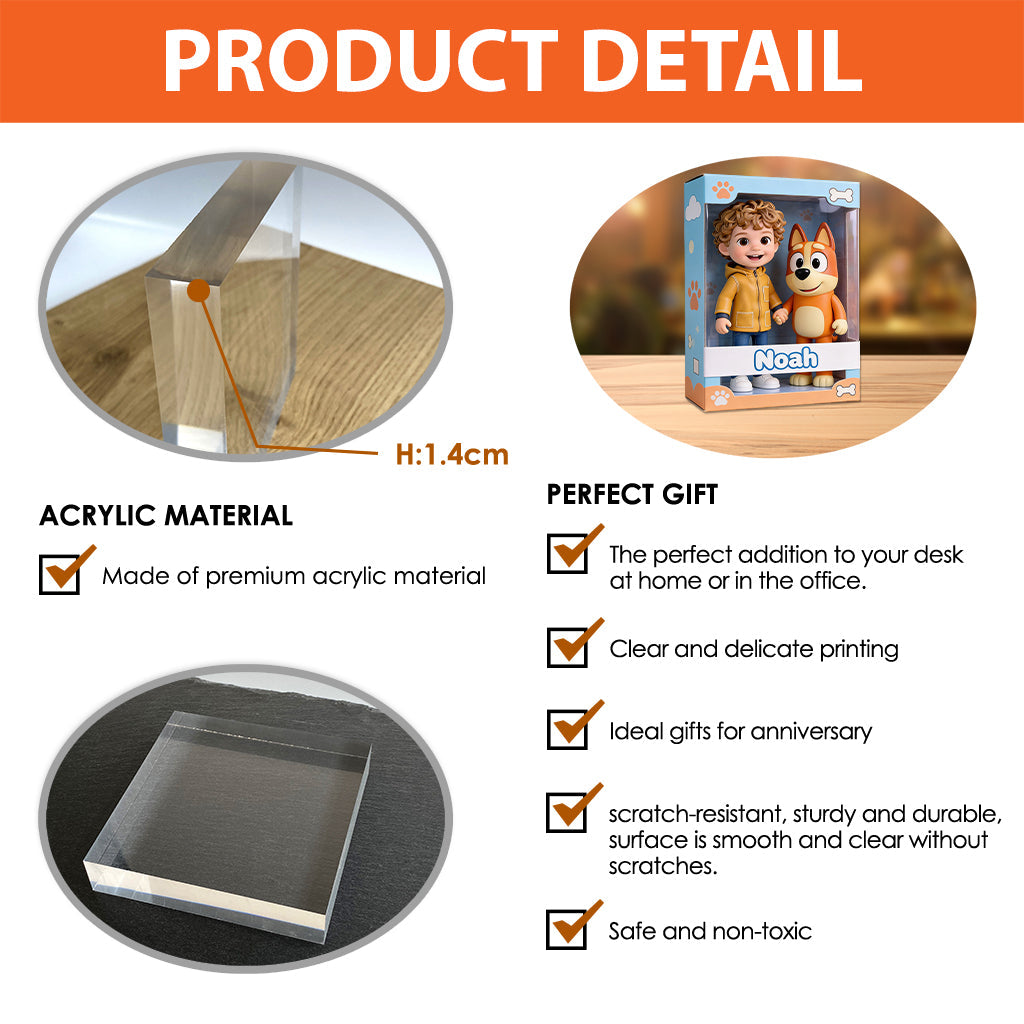 Custom Any Photo - Personalized Blue Dog Custom Shaped Acrylic Plaque