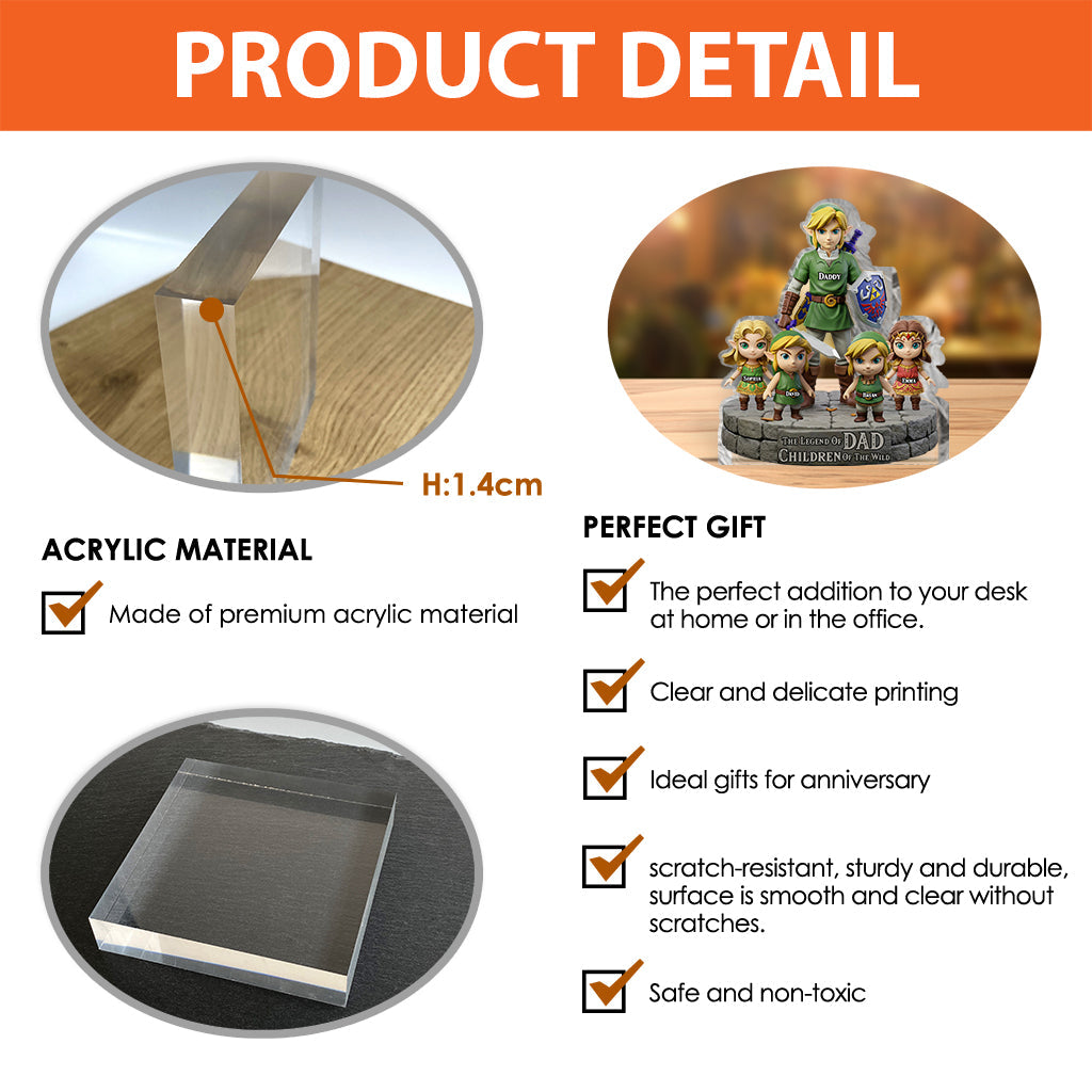 The Legend Of Dad - Personalized The Hero's Legend Custom Shaped Acrylic Plaque