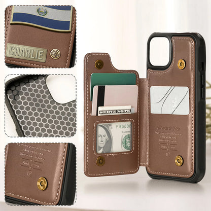 Proud El Salvador - Personalized Expats Wallet Phone Case