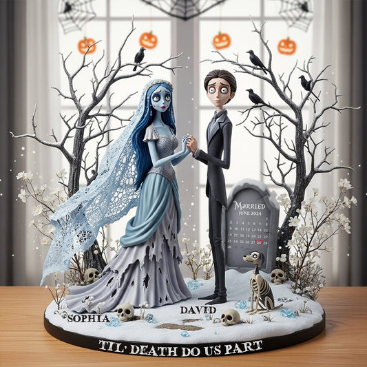 Till Death Do Us Part - Personalized Couple Custom Shaped Acrylic Plaque