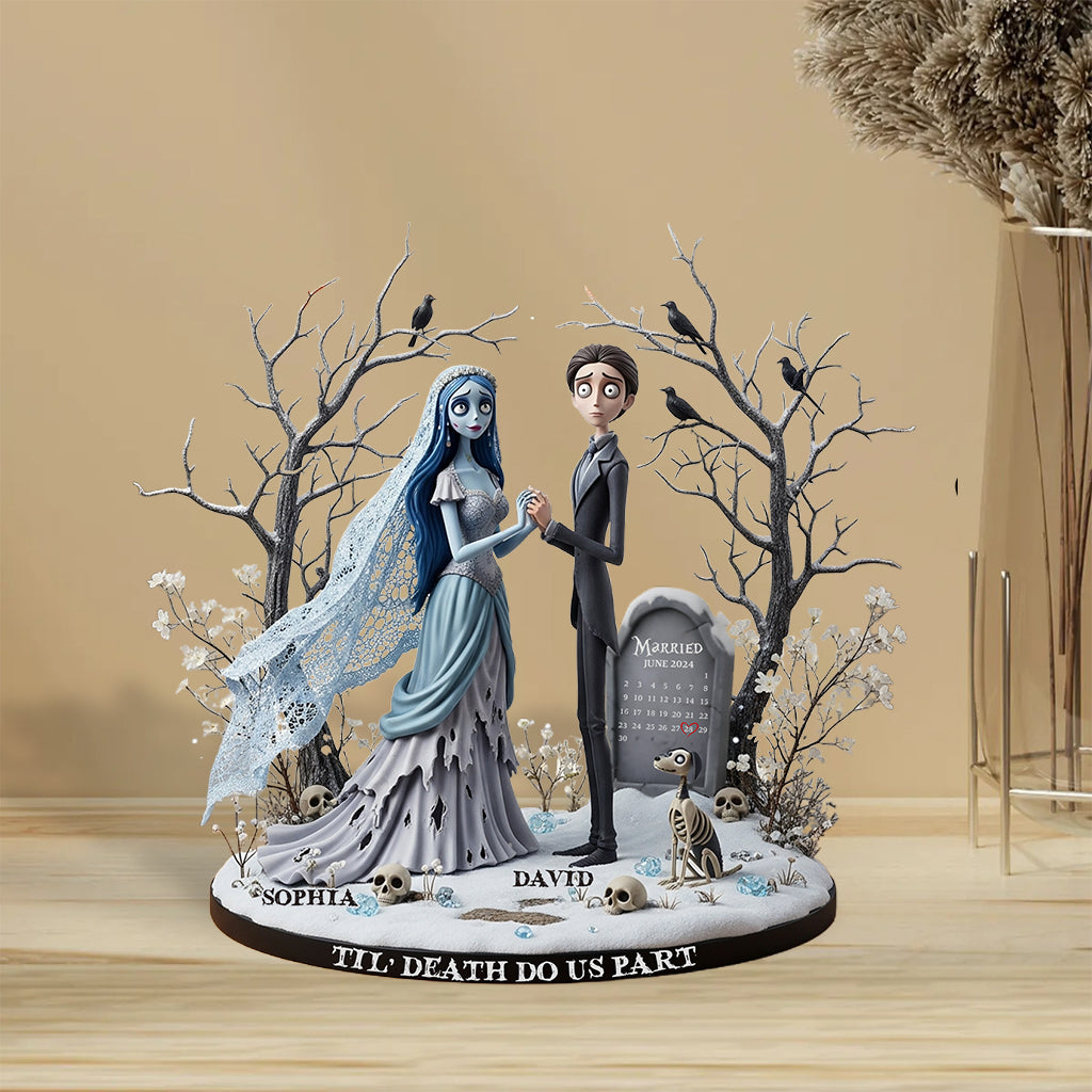 Till Death Do Us Part - Personalized Couple Custom Shaped Acrylic Plaque