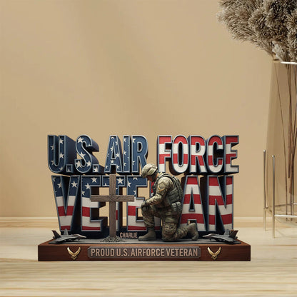 Proud Veteran - Personalized Veteran Custom Shaped Acrylic Plaque