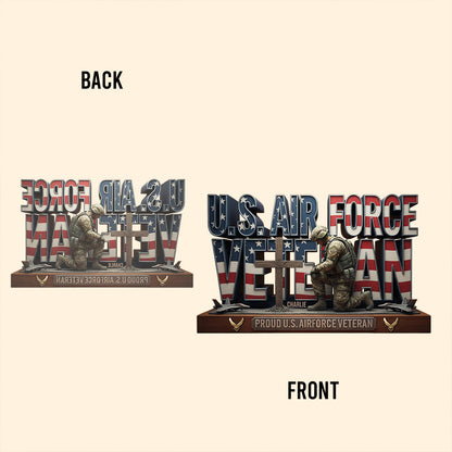 Proud Veteran - Personalized Veteran Custom Shaped Acrylic Plaque