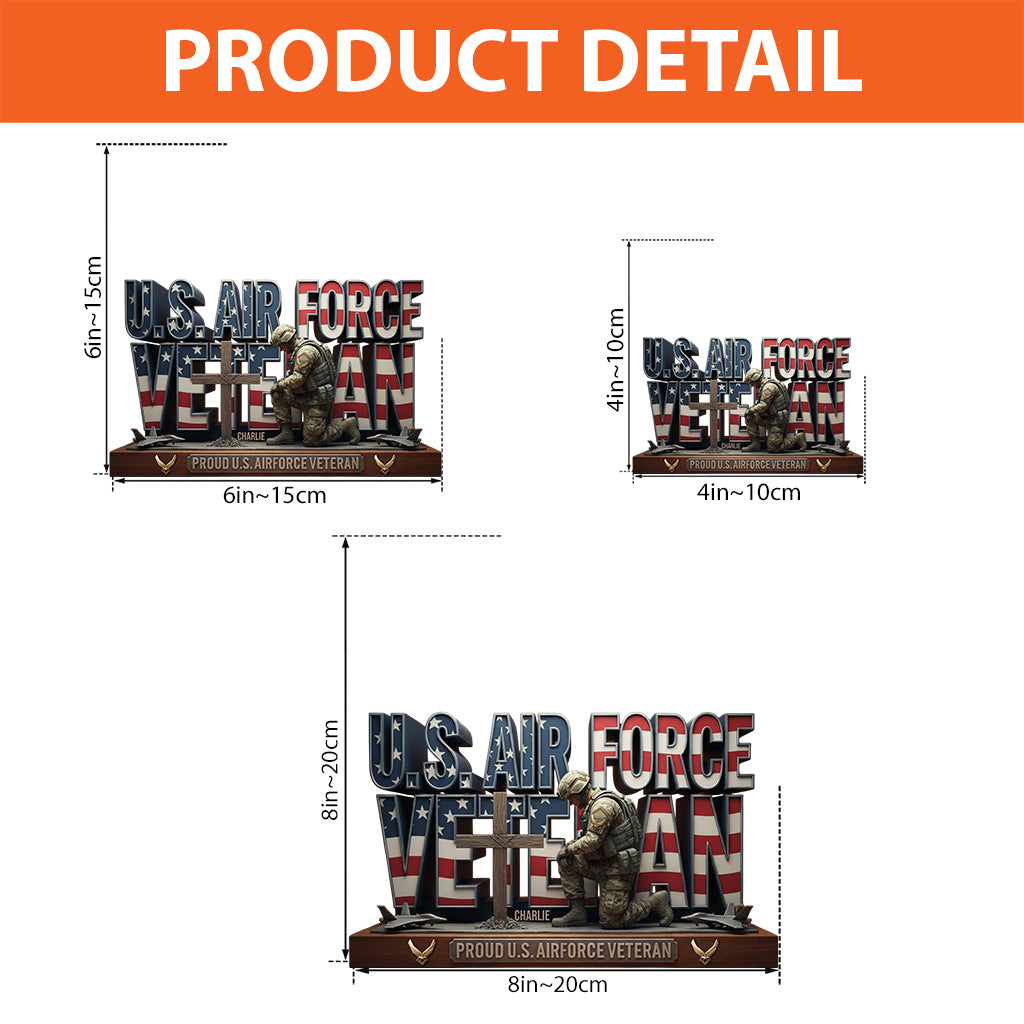 Proud Veteran - Personalized Veteran Custom Shaped Acrylic Plaque