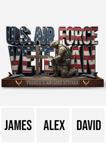 Proud Veteran - Personalized Veteran Custom Shaped Acrylic Plaque