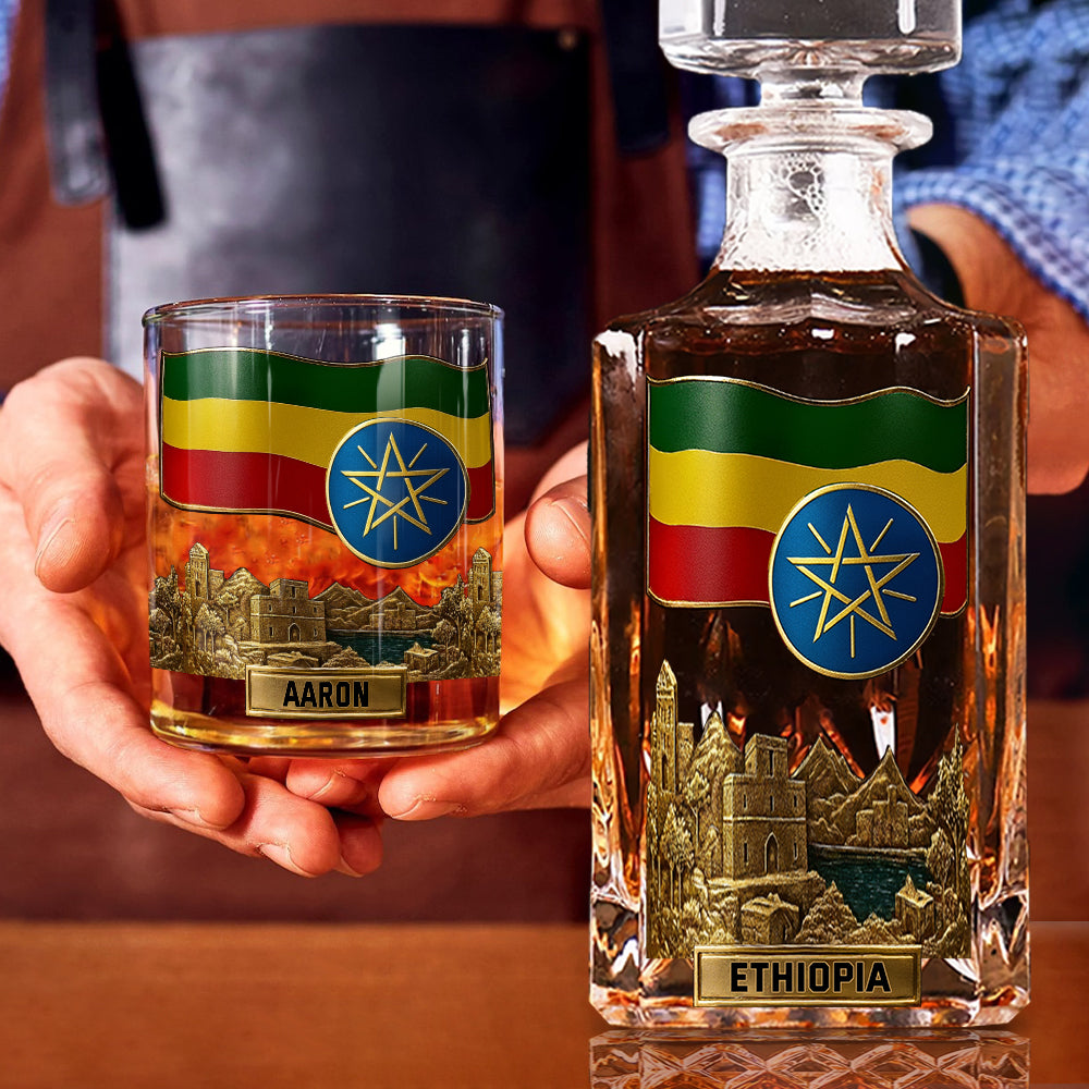 Proud Ethiopian - Personalized Expats Whiskey Decanter Set
