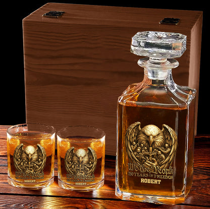 250 Years of Freedom We The People - Personalized Veteran Whiskey Decanter Set