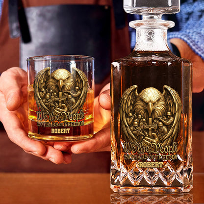 250 Years of Freedom We The People - Personalized Veteran Whiskey Decanter Set