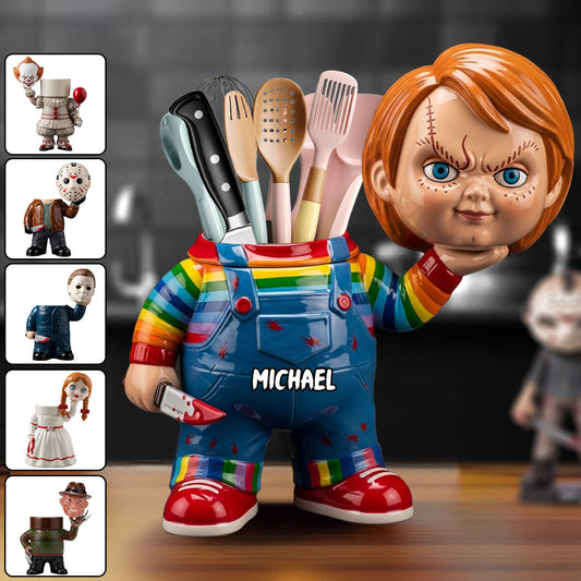 Scary Movies - Personalized Wooden Pen Holder