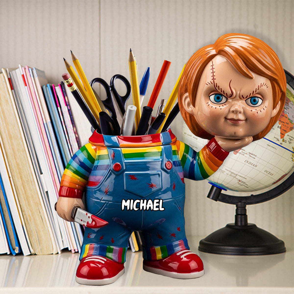 Scary Movies - Personalized Wooden Pen Holder