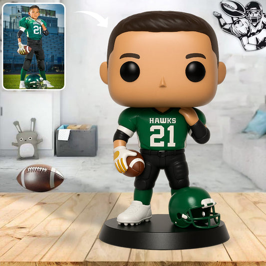 Custom Figure From Any Photo - Personalized Football Custom Shaped Acrylic Plaque