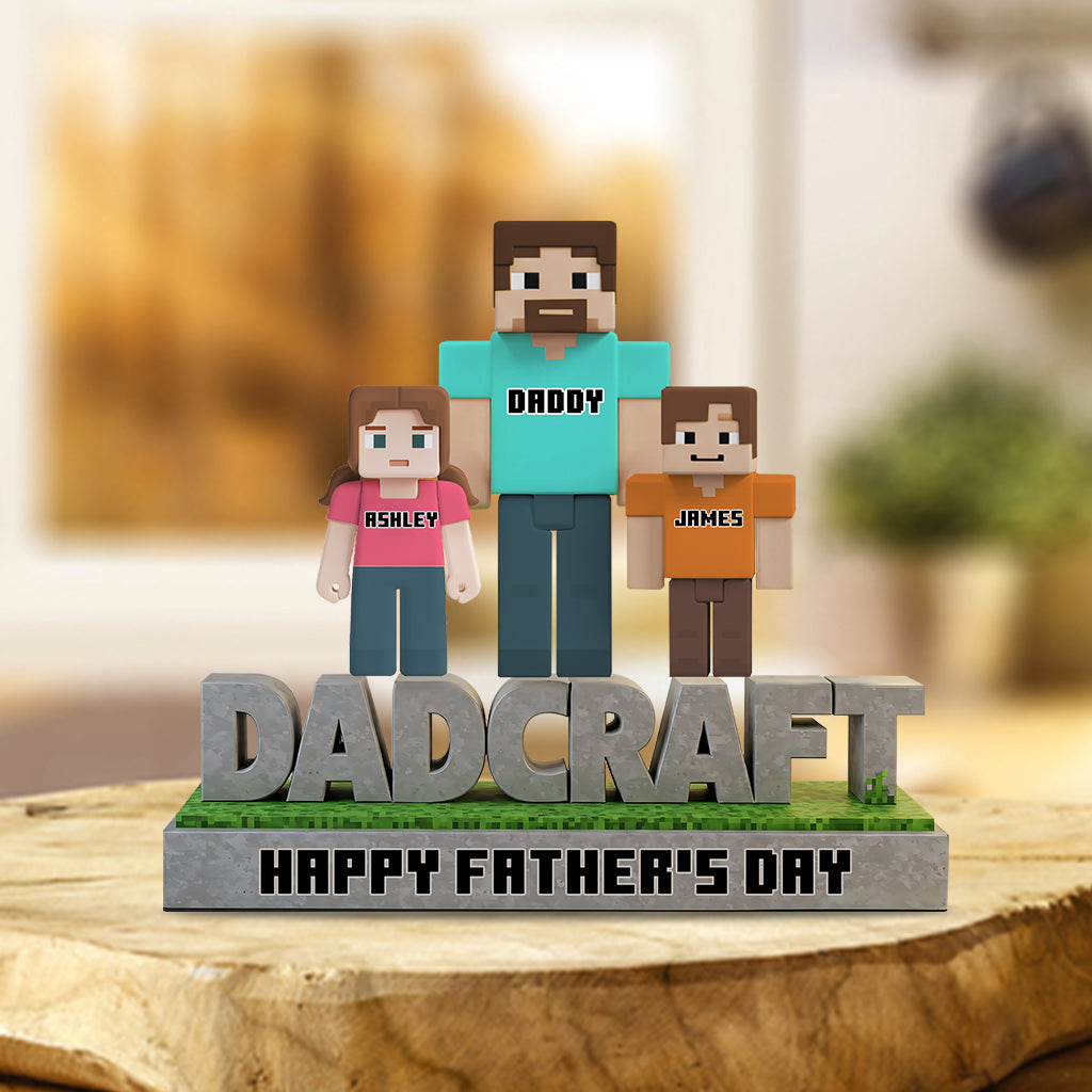 Dadcraft, Father's Day Gift For Game Dad - Personalized Block World Custom Shaped Acrylic Plaque