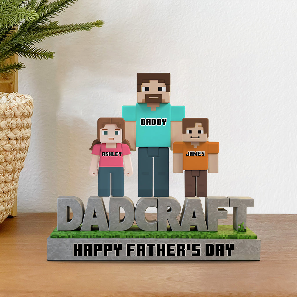 Dadcraft, Father's Day Gift For Game Dad - Personalized Block World Custom Shaped Acrylic Plaque