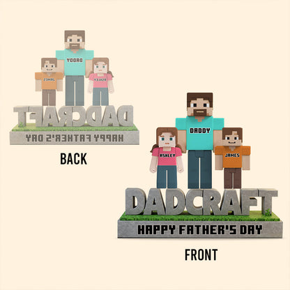 Dadcraft, Father's Day Gift For Game Dad - Personalized Block World Custom Shaped Acrylic Plaque