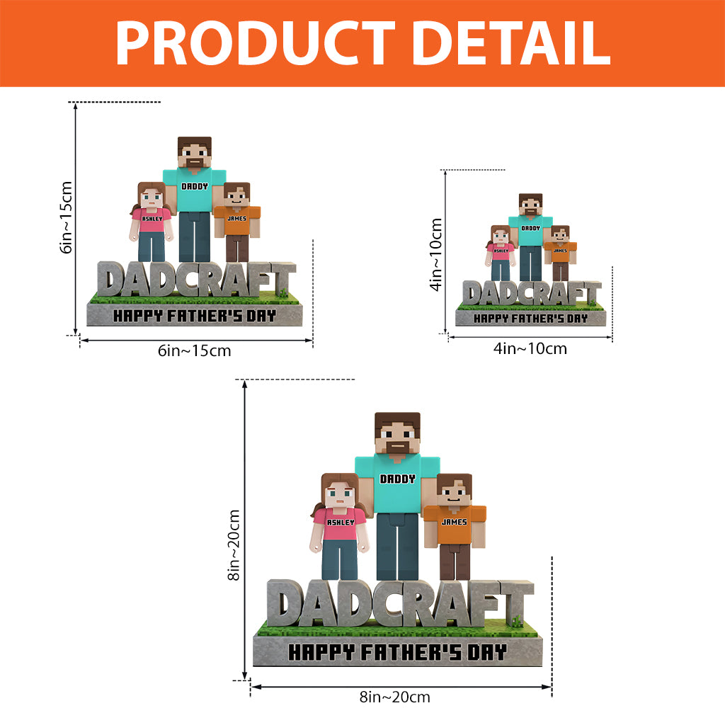 Dadcraft, Father's Day Gift For Game Dad - Personalized Block World Custom Shaped Acrylic Plaque