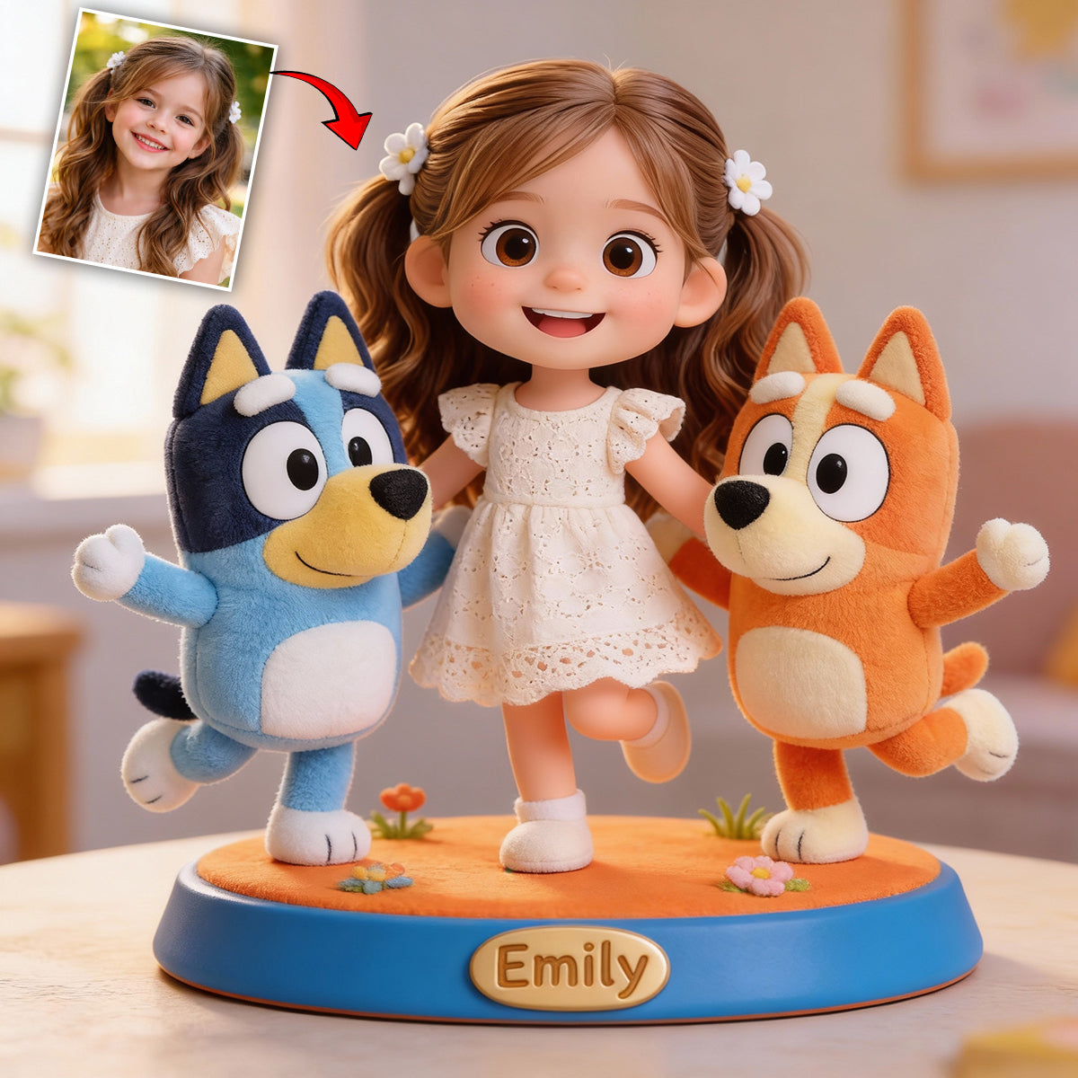 Custom Any Photo Friends - Personalized Blue Dog Custom Shaped Acrylic Plaque