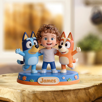 Custom Any Photo Friends - Personalized Blue Dog Custom Shaped Acrylic Plaque