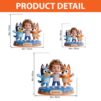 Custom Any Photo Friends - Personalized Blue Dog Custom Shaped Acrylic Plaque