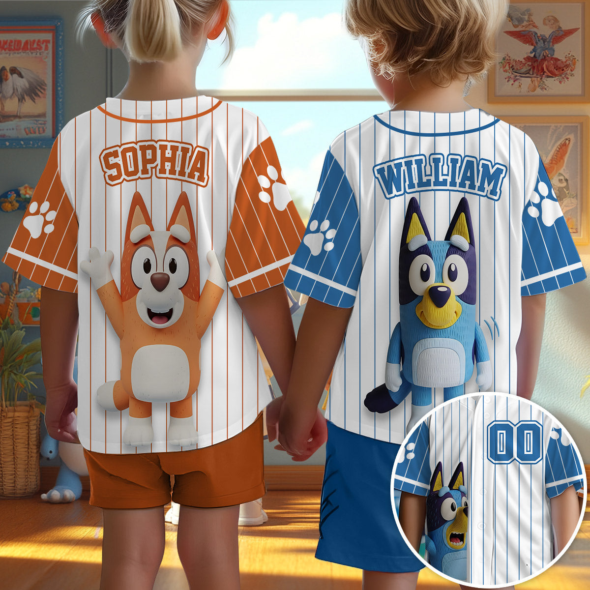 Blue Dog - Personalized Blue Dog Baseball Jersey