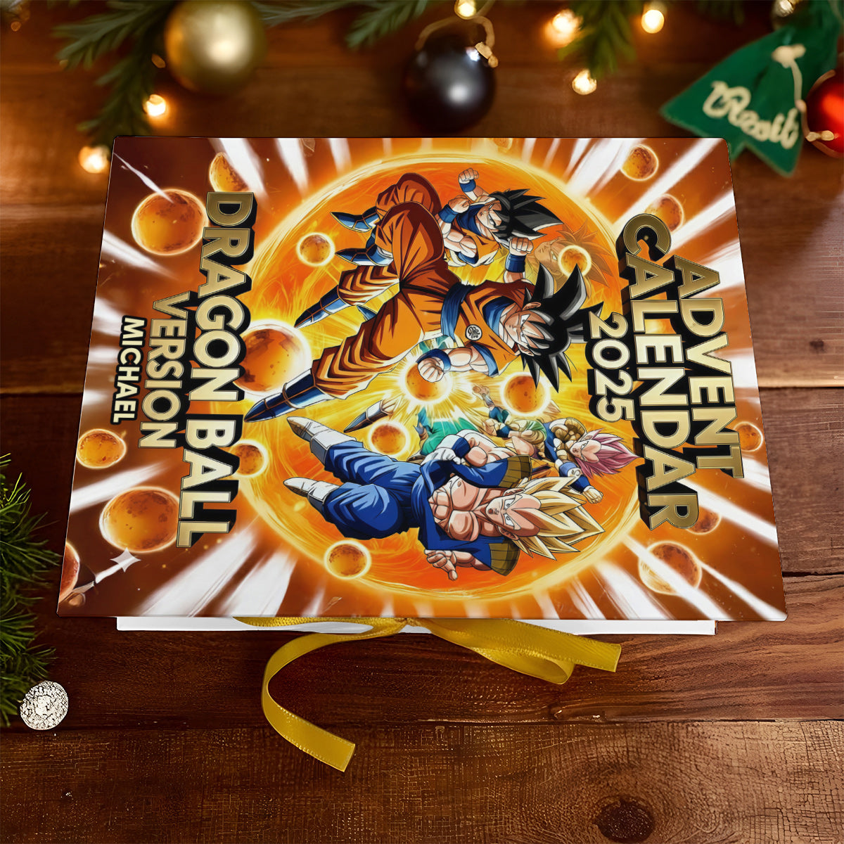 Dragon Advent Calender - Personalized Seven Balls Folded Advent Calendar With Ornaments
