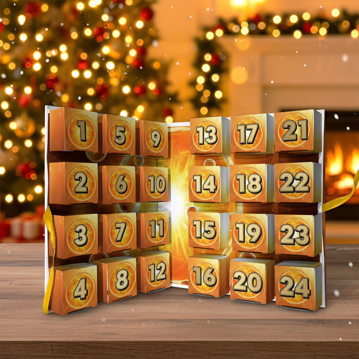 Dragon Advent Calender - Personalized Seven Balls Folded Advent Calendar With Ornaments