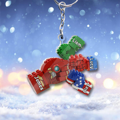 Daddy's Team - Personalized Father Transparent Keychain