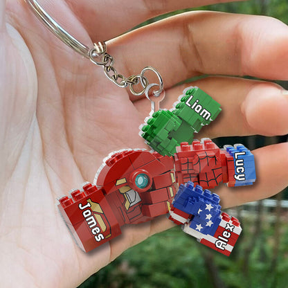 Daddy's Team - Personalized Father Transparent Keychain
