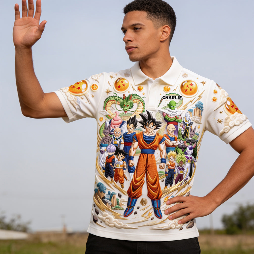 Powerful Balls Anime - Personalized Seven Balls Polo Shirt