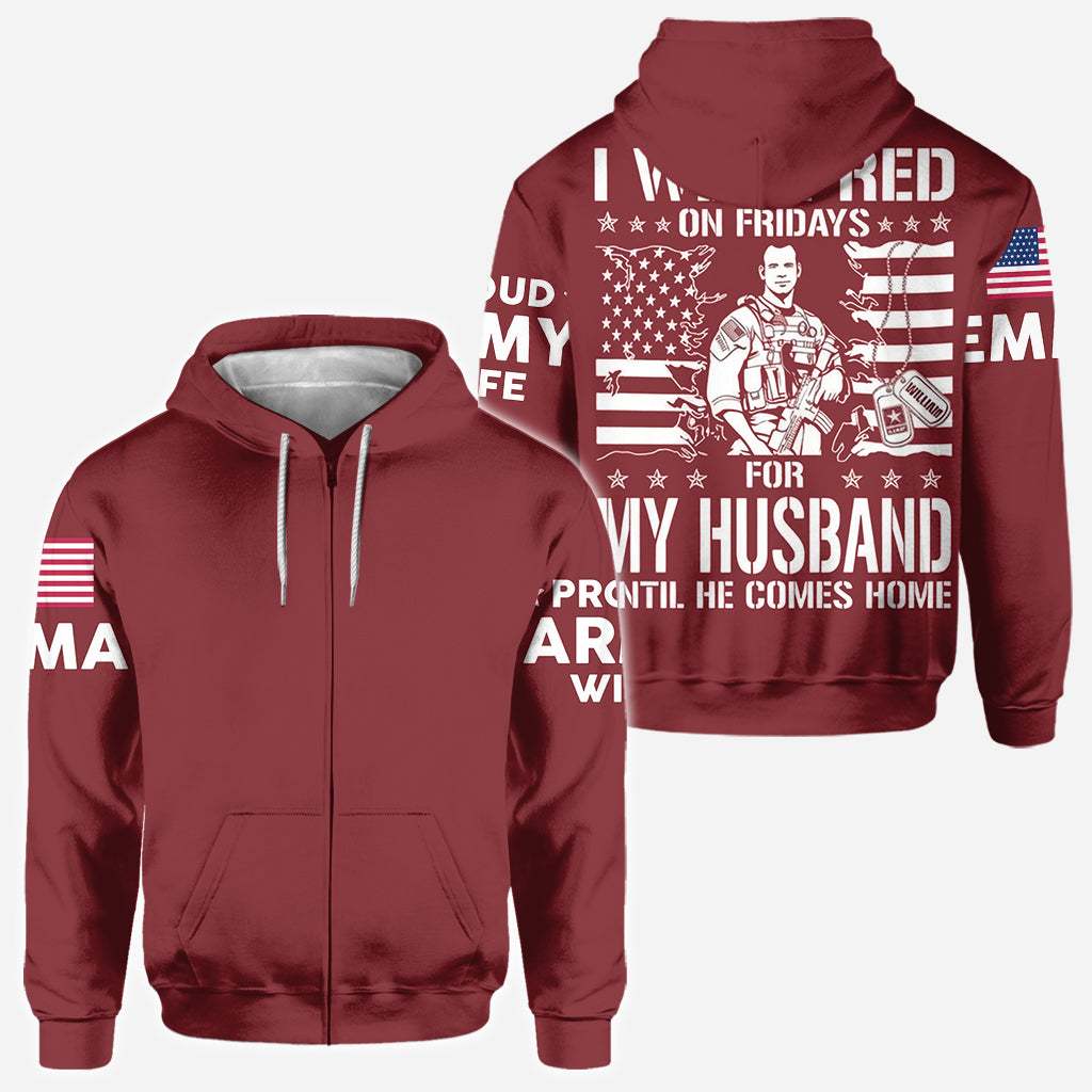 I Wear Red On Fridays - Personalized Veteran All Over Shirt