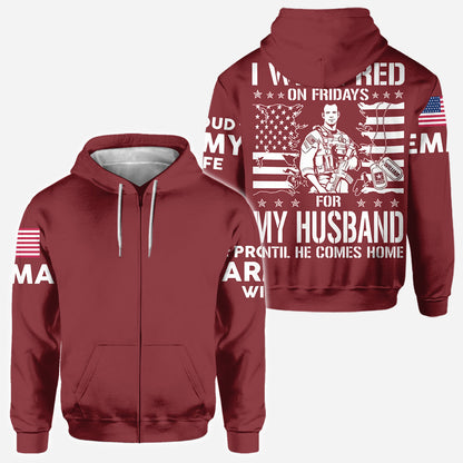 I Wear Red On Fridays - Personalized Veteran All Over Shirt