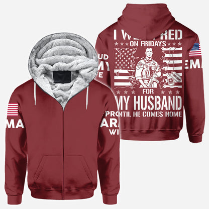 I Wear Red On Fridays - Personalized Veteran All Over Shirt