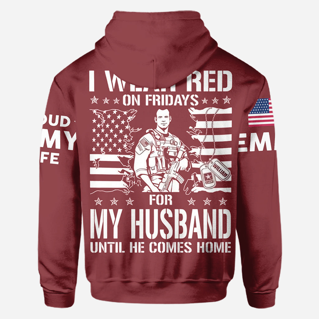 I Wear Red On Fridays - Personalized Veteran All Over Shirt