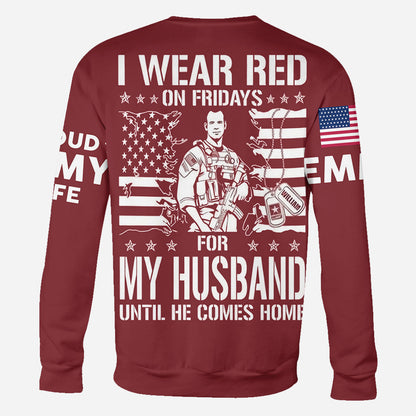 I Wear Red On Fridays - Personalized Veteran All Over Shirt