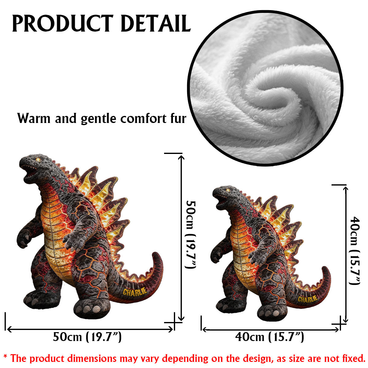 Atomic Creature - Personalized Giant Monster Faux Fur Shaped Pillow