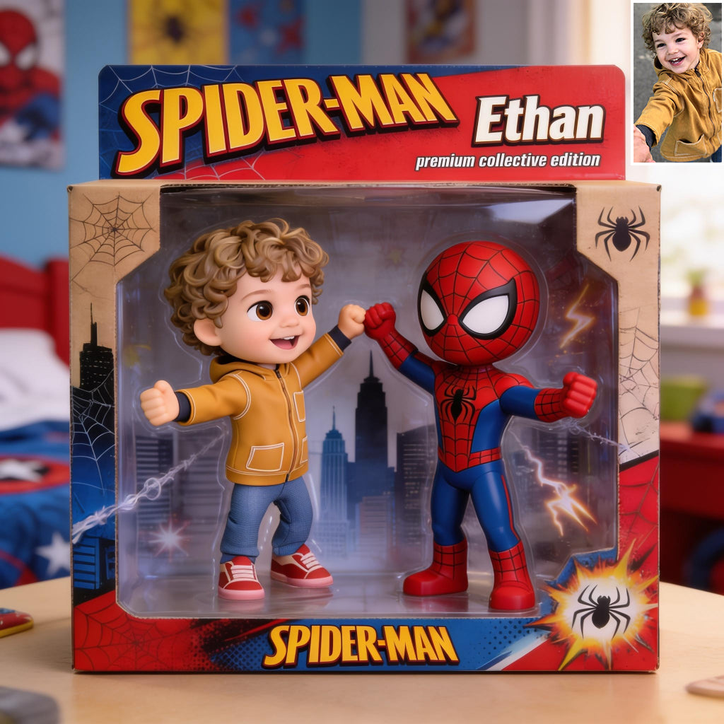 Spider Hero Kids - Any Photo - Personalized Spider Acrylic Display Box