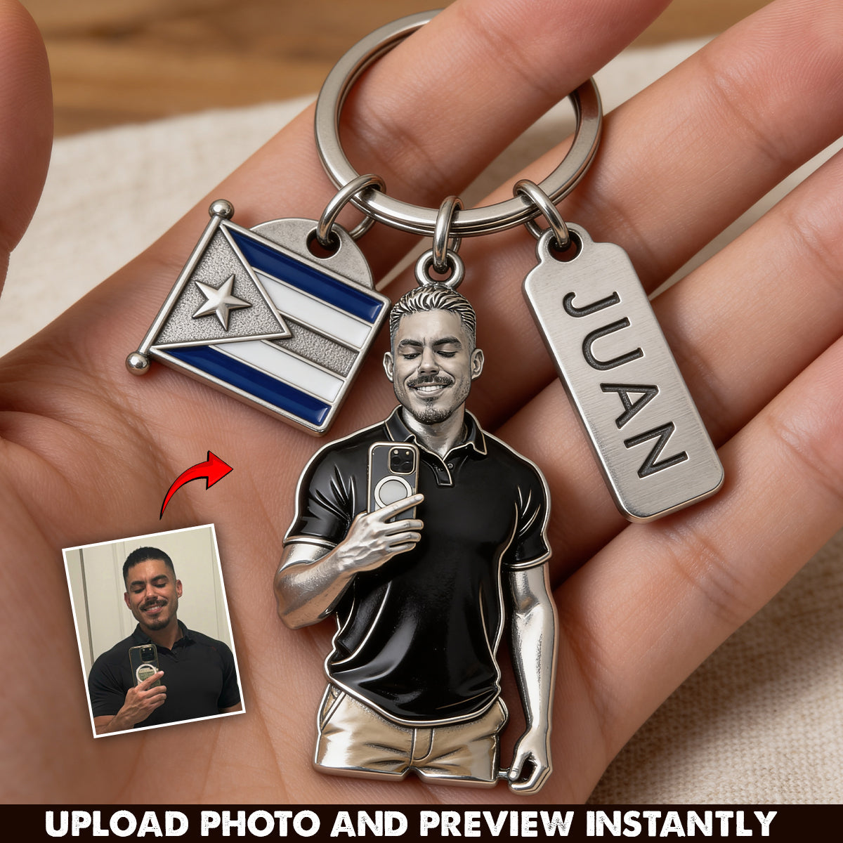 Custom Nationality - Personalized Expats Keychain With Charms