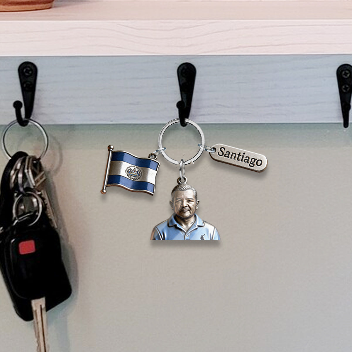 Custom Nationality - Personalized Expats Keychain With Charms