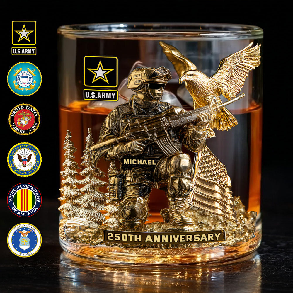 I'm A Soldier - Personalized Veteran Whiskey Glass
