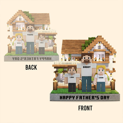 Dadcraft, Father's Day Gift For Game Dad - Personalized Block World Custom Shaped Acrylic Plaque