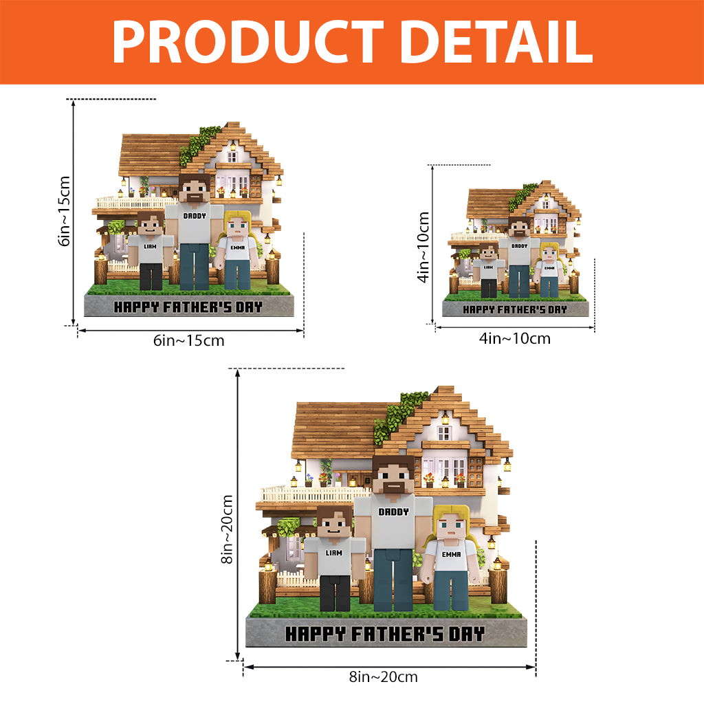 Dadcraft, Father's Day Gift For Game Dad - Personalized Block World Custom Shaped Acrylic Plaque