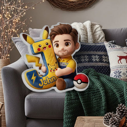 Monster Trainer - Personalized Monster Trainer Faux Fur Shaped Pillow