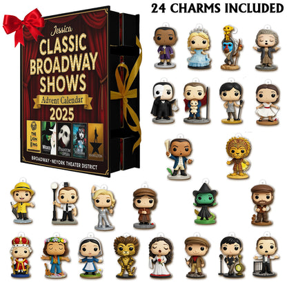 Musical Theatre - Personalized Wicked Movie Folded Advent Calendar With Ornaments