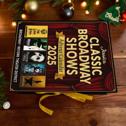 Musical Theatre - Personalized Wicked Movie Folded Advent Calendar With Ornaments