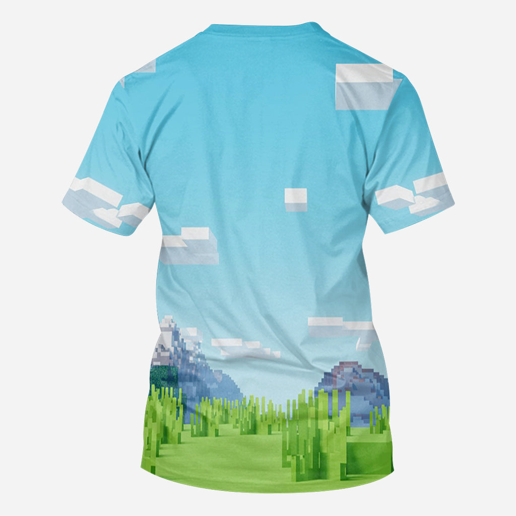 This Dad Belongs To - Personalized Block World All Over Shirt