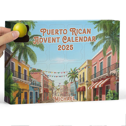 Puerto Rico Advent Calendar 2025 - Personalized Expats Advent Calendar With Ornaments